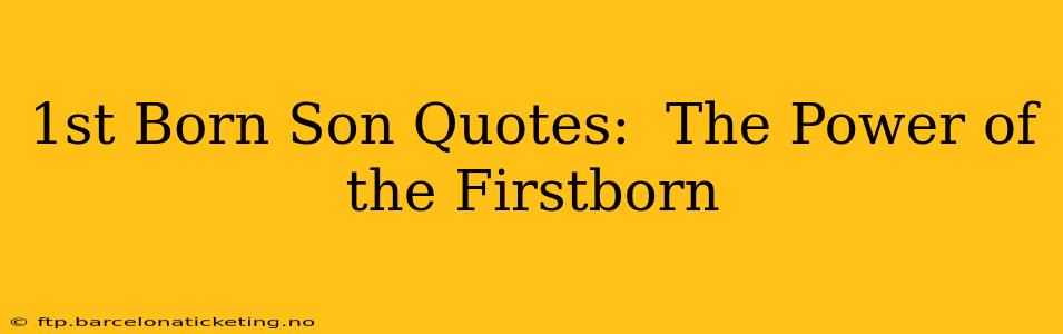 1st Born Son Quotes:  The Power of the Firstborn