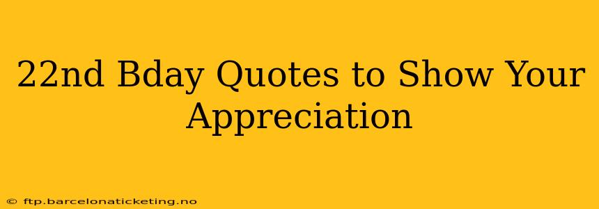 22nd Bday Quotes to Show Your Appreciation