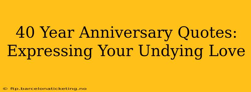 40 Year Anniversary Quotes: Expressing Your Undying Love