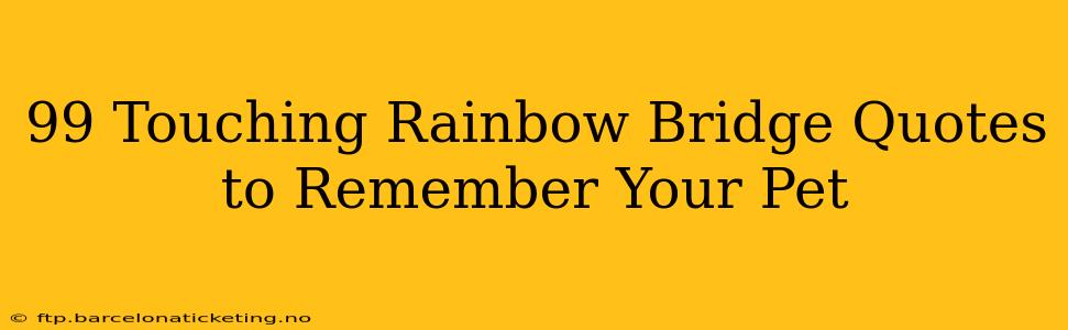 99 Touching Rainbow Bridge Quotes to Remember Your Pet