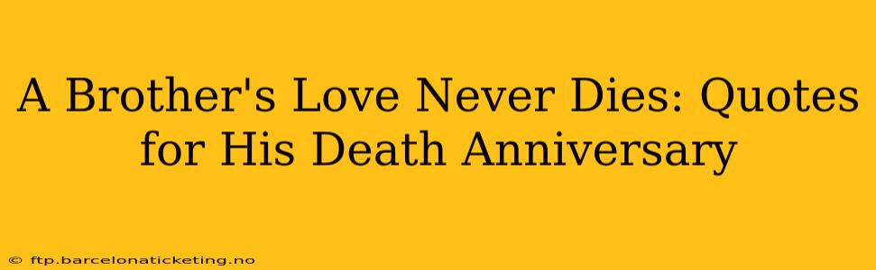 A Brother's Love Never Dies: Quotes for His Death Anniversary