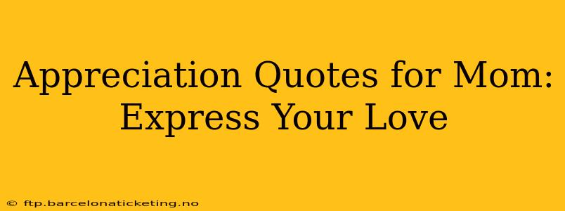 Appreciation Quotes for Mom: Express Your Love