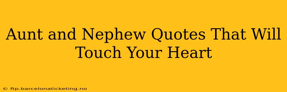 Aunt and Nephew Quotes That Will Touch Your Heart