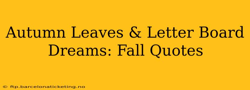 Autumn Leaves & Letter Board Dreams: Fall Quotes