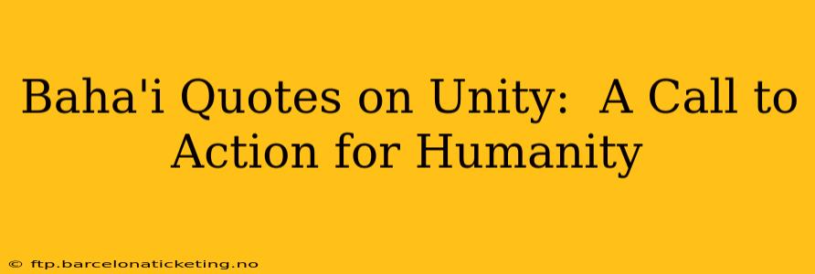 Baha'i Quotes on Unity:  A Call to Action for Humanity