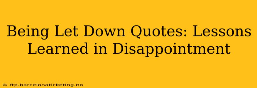 Being Let Down Quotes: Lessons Learned in Disappointment