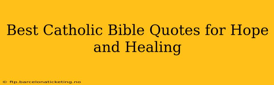 Best Catholic Bible Quotes for Hope and Healing