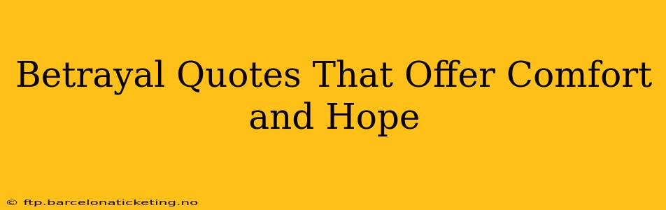 Betrayal Quotes That Offer Comfort and Hope