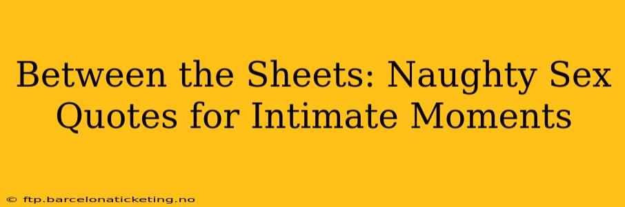 Between the Sheets: Naughty Sex Quotes for Intimate Moments Between the Sheets: Naughty Sex Quotes for Intimate Moments
