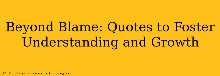 Beyond Blame: Quotes to Foster Understanding and Growth