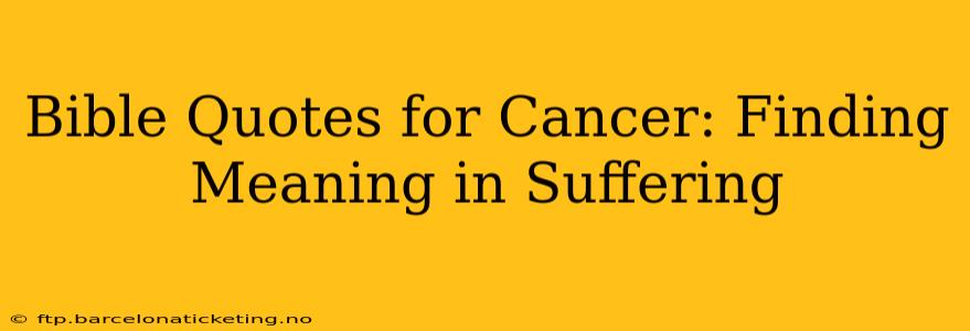 Bible Quotes for Cancer: Finding Meaning in Suffering
