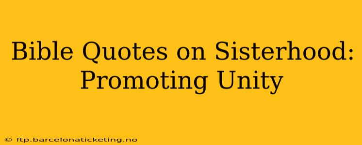 Bible Quotes on Sisterhood: Promoting Unity