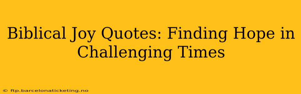 Biblical Joy Quotes: Finding Hope in Challenging Times