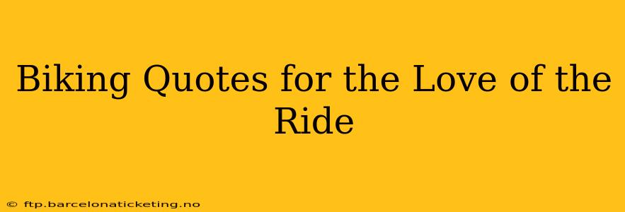 Biking Quotes for the Love of the Ride