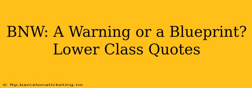 BNW: A Warning or a Blueprint? Lower Class Quotes