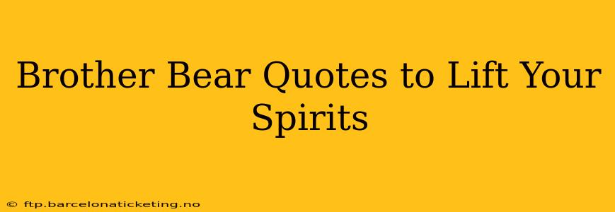 Brother Bear Quotes to Lift Your Spirits