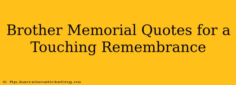 Brother Memorial Quotes for a Touching Remembrance