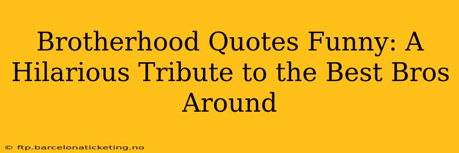 Brotherhood Quotes Funny: A Hilarious Tribute to the Best Bros Around