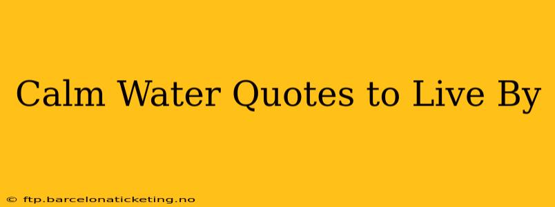 Calm Water Quotes to Live By