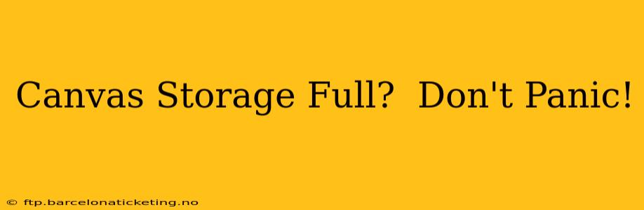 Canvas Storage Full?  Don't Panic!