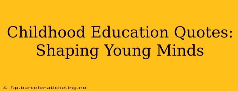 Childhood Education Quotes: Shaping Young Minds