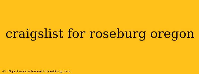 craigslist for roseburg oregon