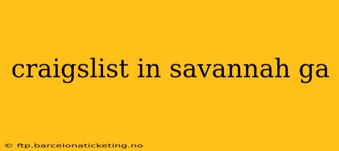 craigslist in savannah ga
