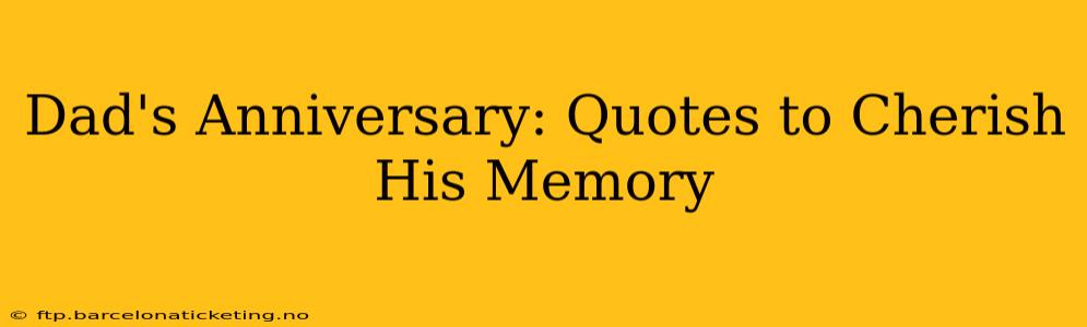 Dad's Anniversary: Quotes to Cherish His Memory