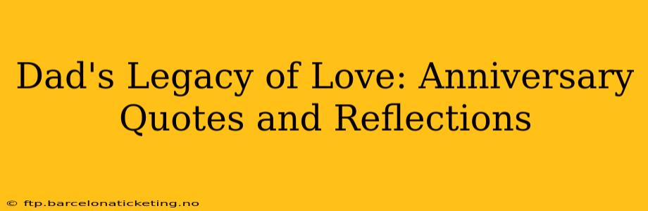 Dad's Legacy of Love: Anniversary Quotes and Reflections