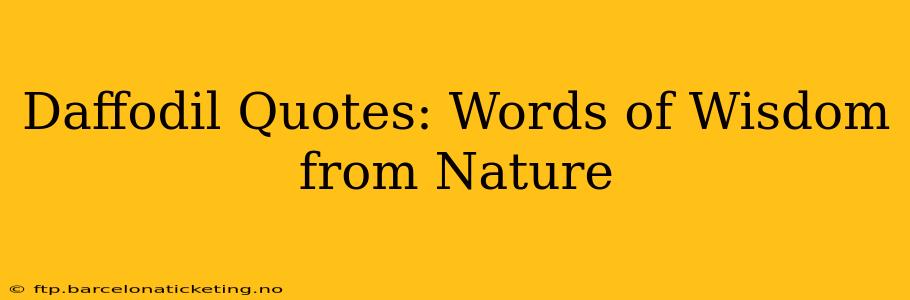 Daffodil Quotes: Words of Wisdom from Nature