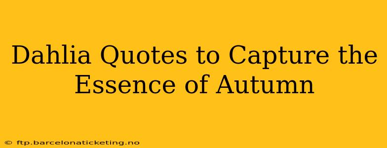 Dahlia Quotes to Capture the Essence of Autumn