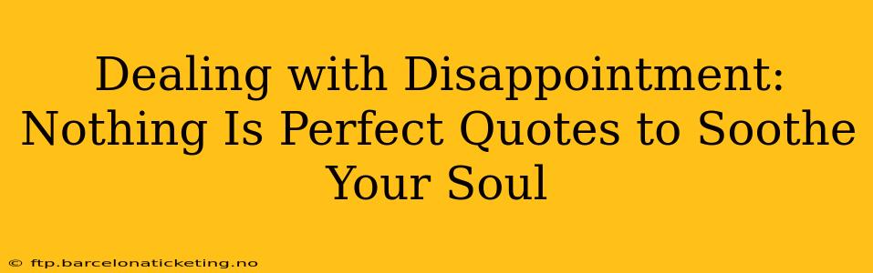 Dealing with Disappointment: Nothing Is Perfect Quotes to Soothe Your Soul