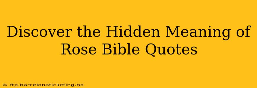 Discover the Hidden Meaning of Rose Bible Quotes