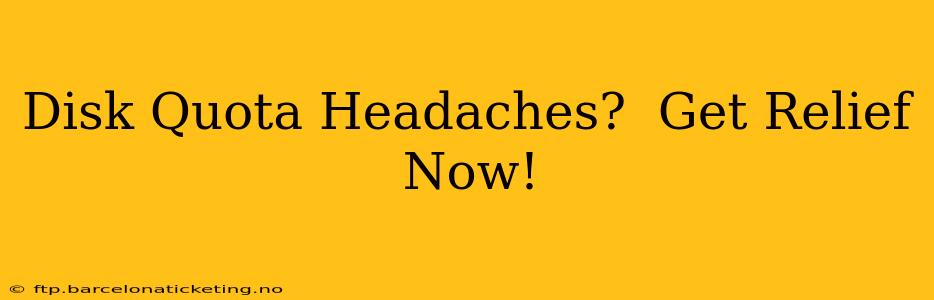 Disk Quota Headaches?  Get Relief Now!