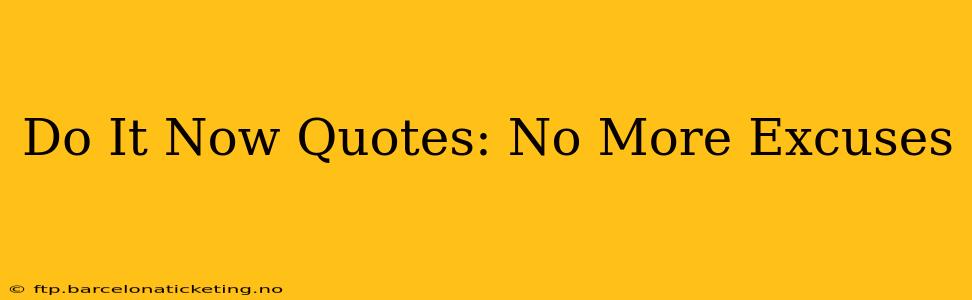 Do It Now Quotes: No More Excuses
