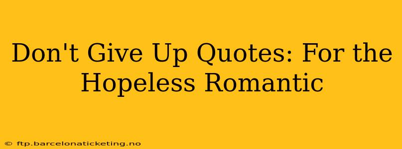 Don't Give Up Quotes: For the Hopeless Romantic