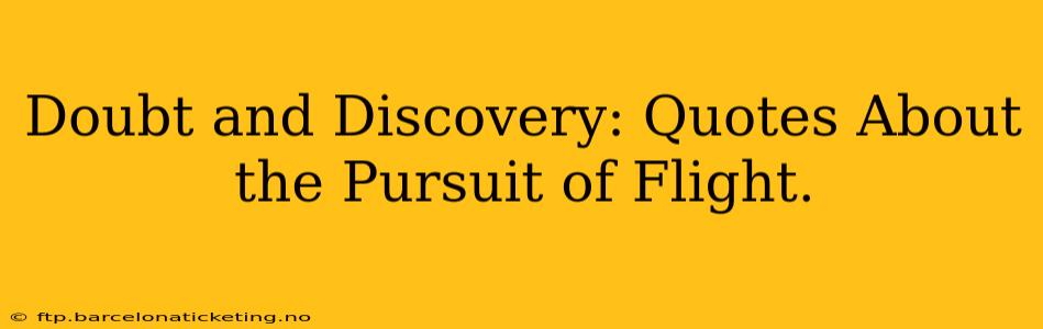 Doubt and Discovery: Quotes About the Pursuit of Flight.