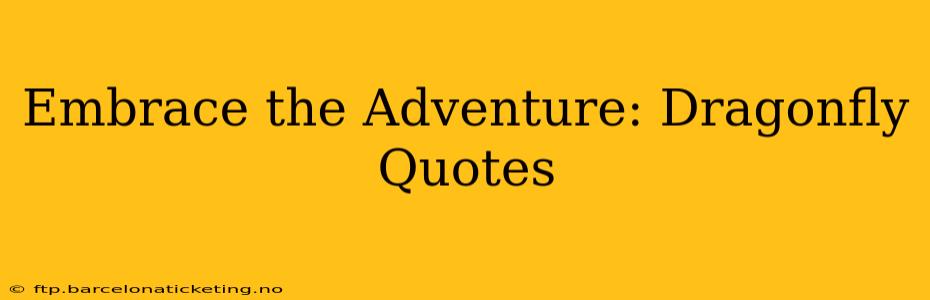 Embrace the Adventure: Dragonfly Quotes