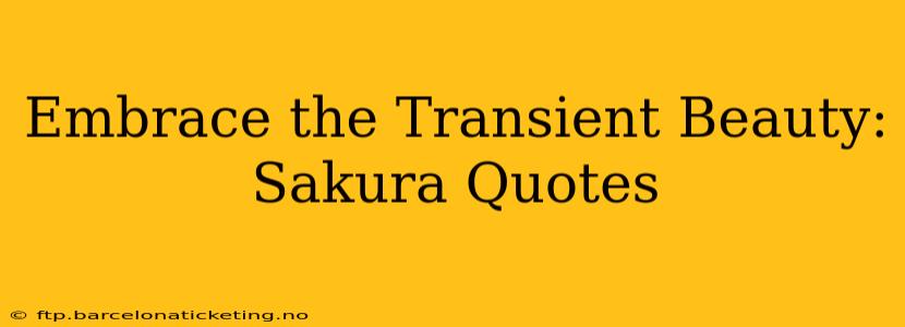 Embrace the Transient Beauty: Sakura Quotes