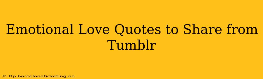 Emotional Love Quotes to Share from Tumblr