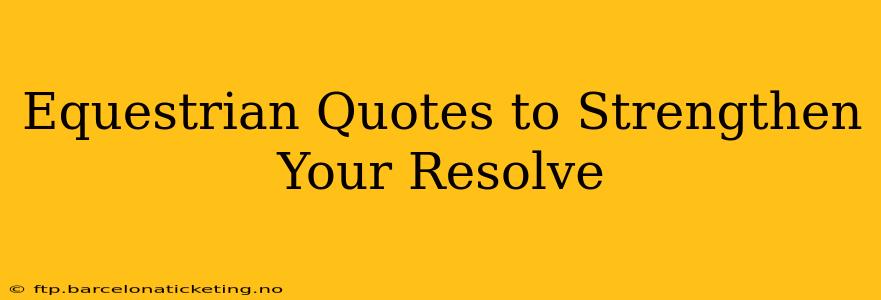 Equestrian Quotes to Strengthen Your Resolve