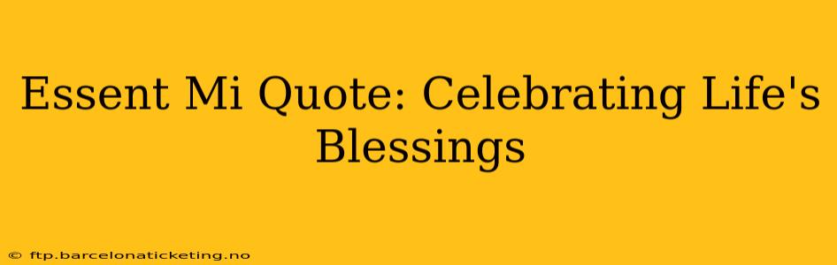 Essent Mi Quote: Celebrating Life's Blessings