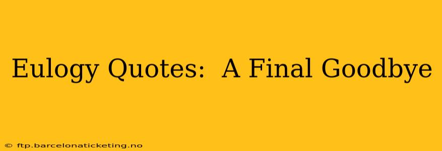 Eulogy Quotes:  A Final Goodbye