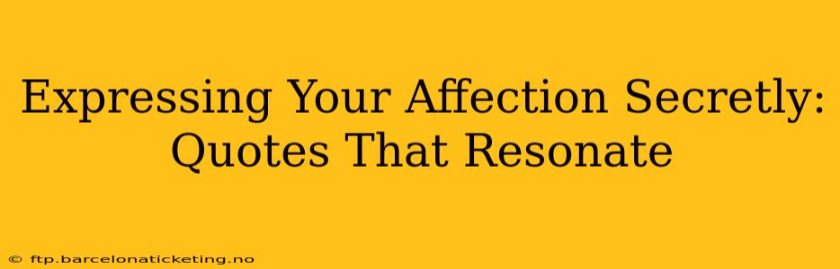 Expressing Your Affection Secretly: Quotes That Resonate