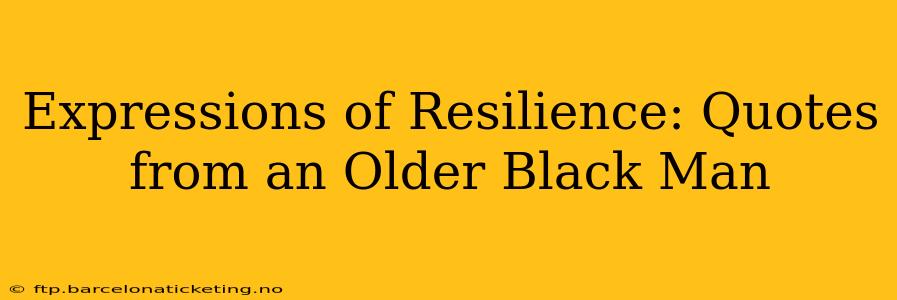 Expressions of Resilience: Quotes from an Older Black Man
