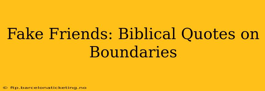 Fake Friends: Biblical Quotes on Boundaries