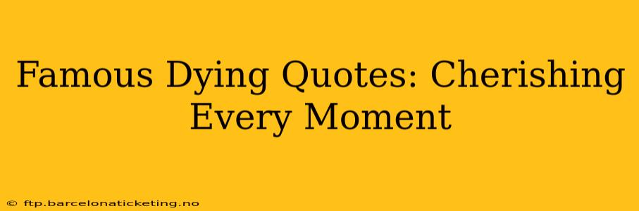 Famous Dying Quotes: Cherishing Every Moment
