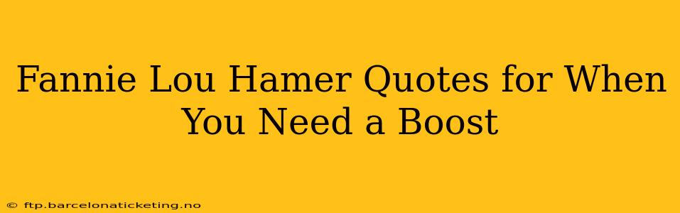 Fannie Lou Hamer Quotes for When You Need a Boost