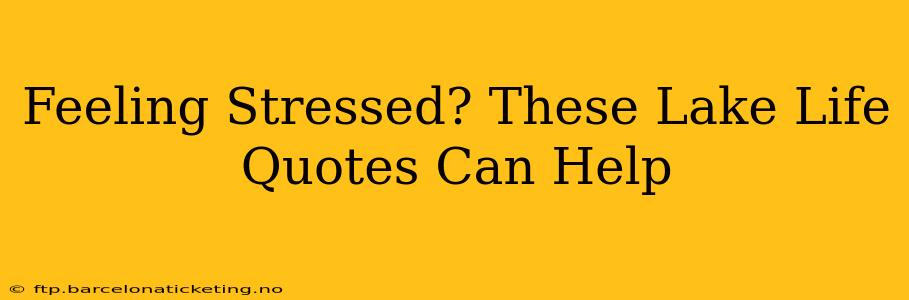 Feeling Stressed? These Lake Life Quotes Can Help