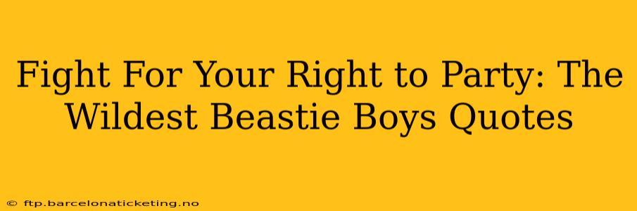 Fight For Your Right to Party: The Wildest Beastie Boys Quotes